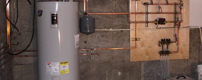 Hot water installing.